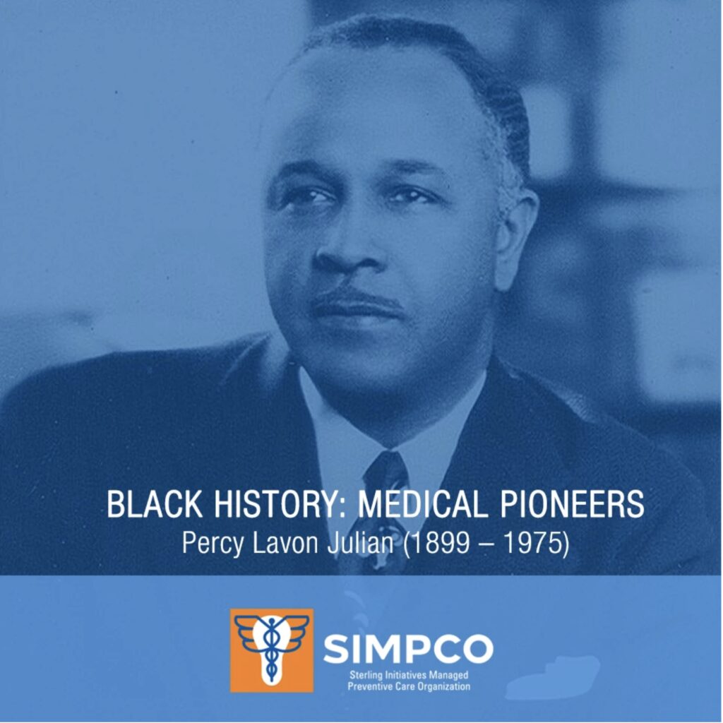 Portrait of Percy Lavon Julian, a pioneering Black medical scientist.