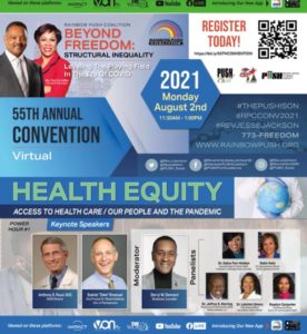 Virtual convention poster on health equity.